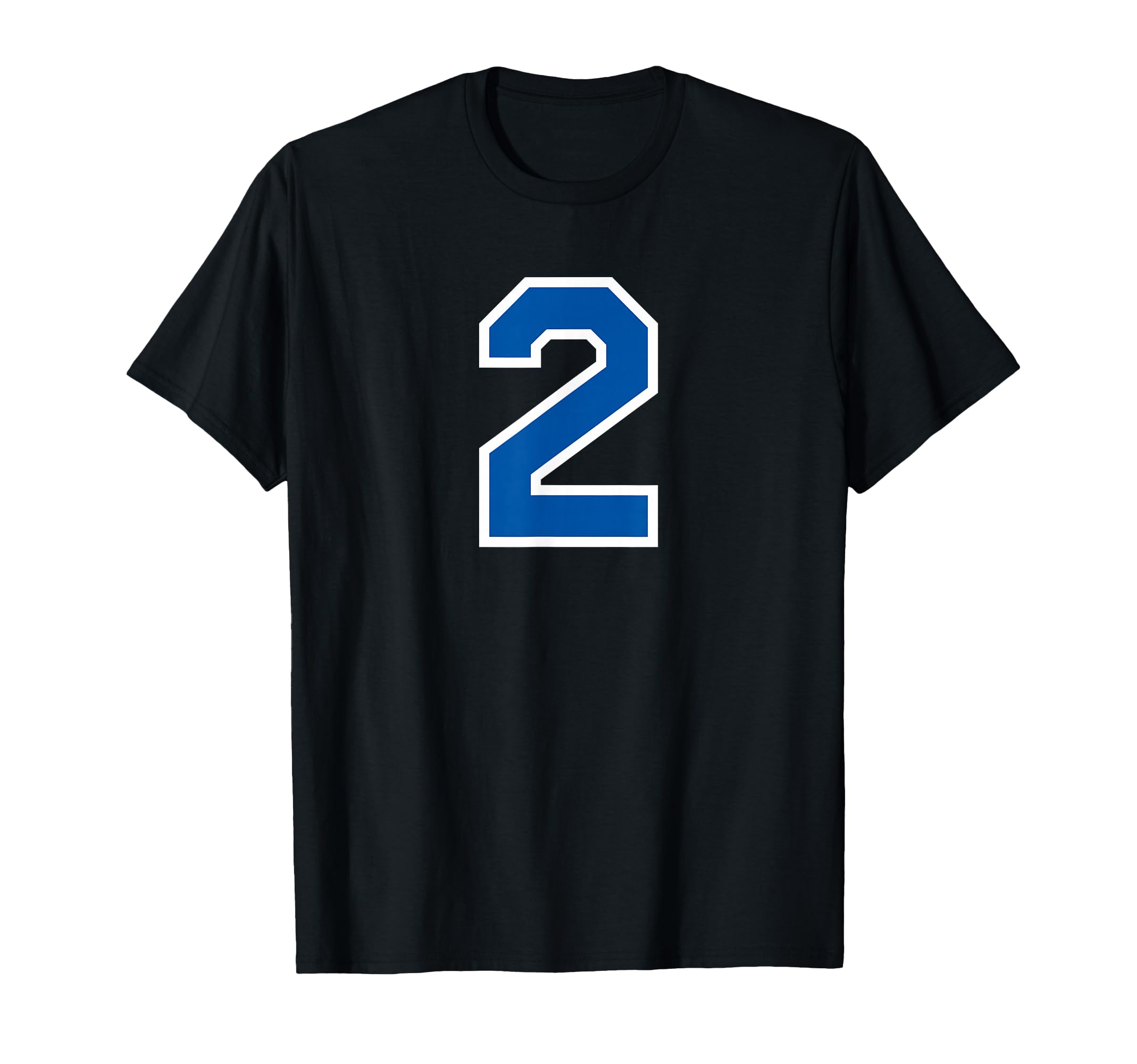 White Blue Sports Team Number 2 T-Shirt - Graphic Print for Adults - T-Shirt, Sweatshirt, Hoodie