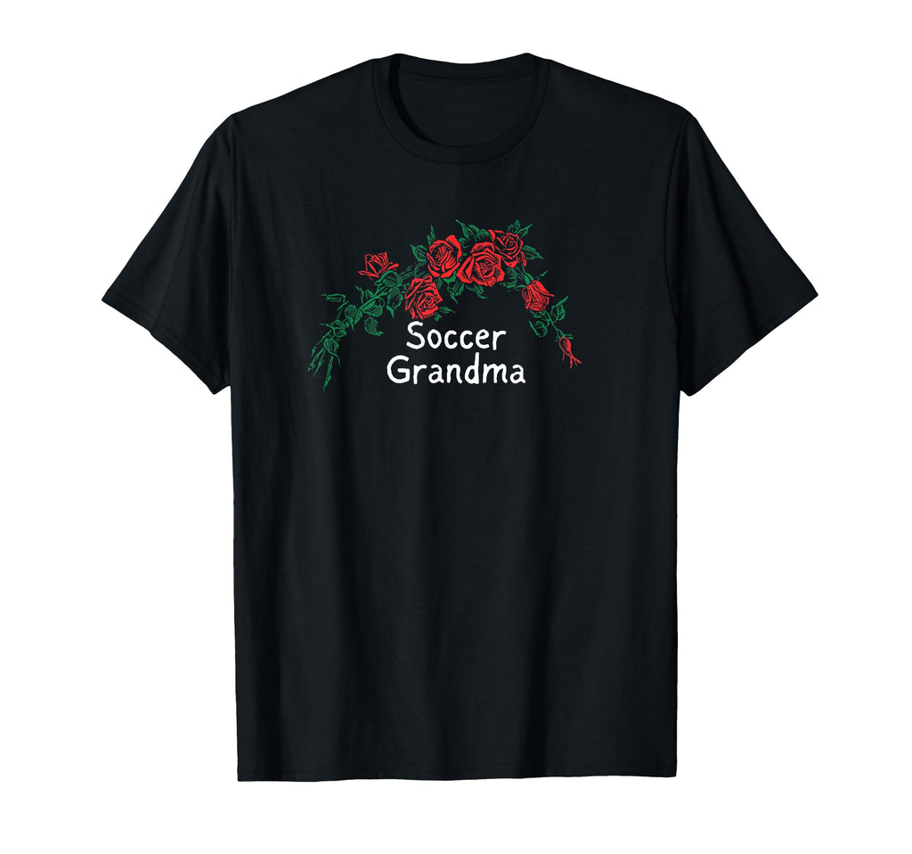 Flowers Red Soccer Grandma T-Shirt - Trendy Graphic for Adults - T-Shirt, Sweatshirt, Hoodie