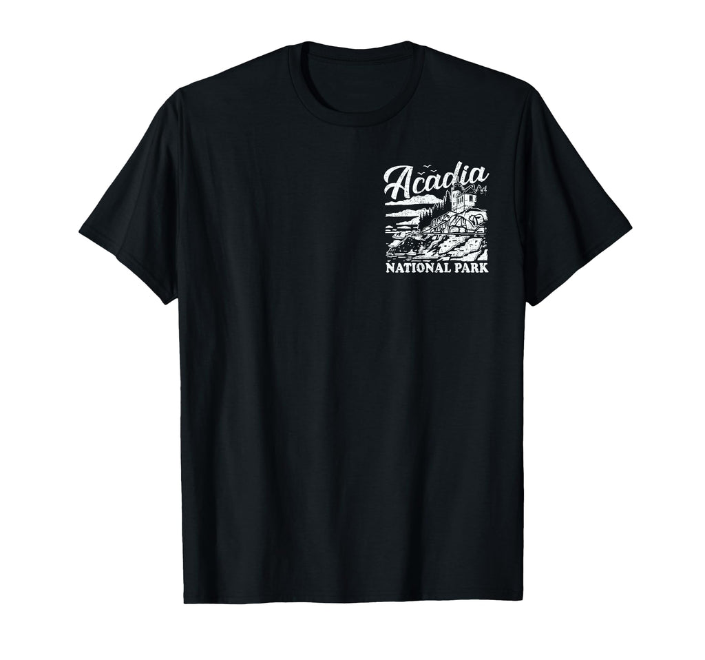 Acadia National Park Distressed Front T-Shirt - Minimalist Print Men Women - T-Shirt, Sweatshirt, Hoodie
