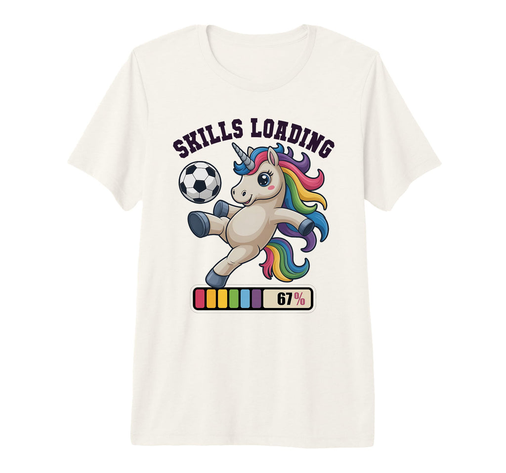 Funny Soccer Unicorn Skills Loading T-Shirt - Minimalist Print Men Women - T-Shirt, Sweatshirt, Hoodie