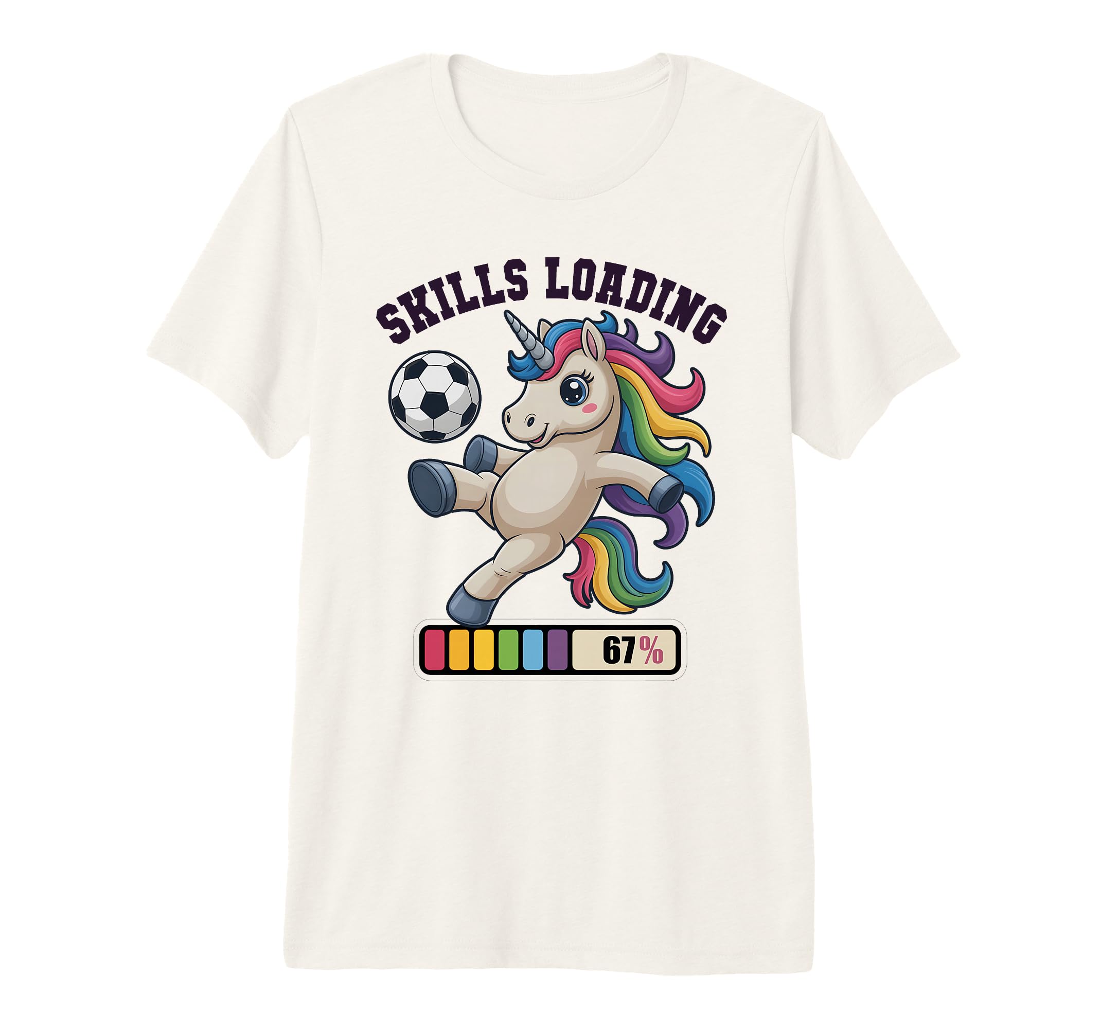 Funny Soccer Unicorn Skills Loading T-Shirt - Minimalist Print Men Women - T-Shirt, Sweatshirt, Hoodie