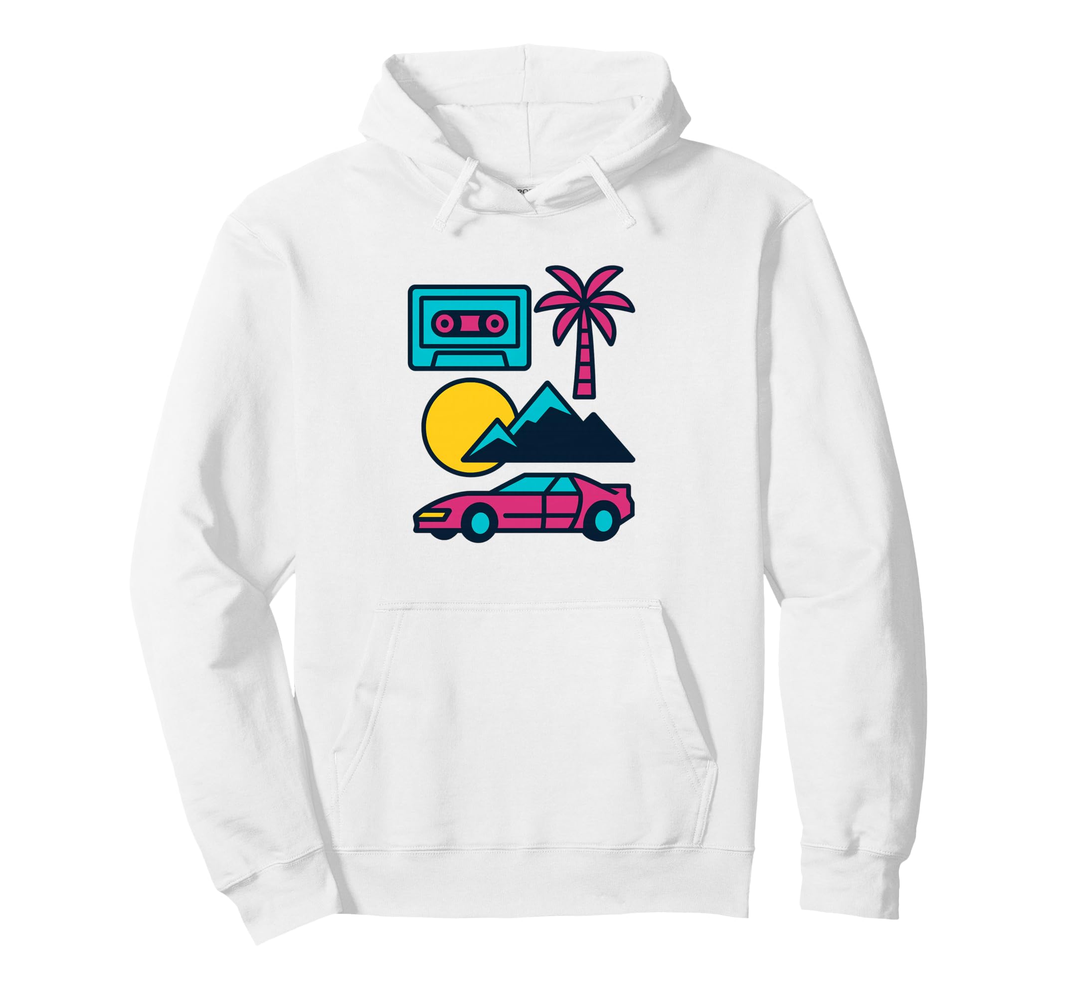 80S Synthwave Hoodie - Minimalist Print Unisex - T-Shirt, Sweatshirt, Hoodie