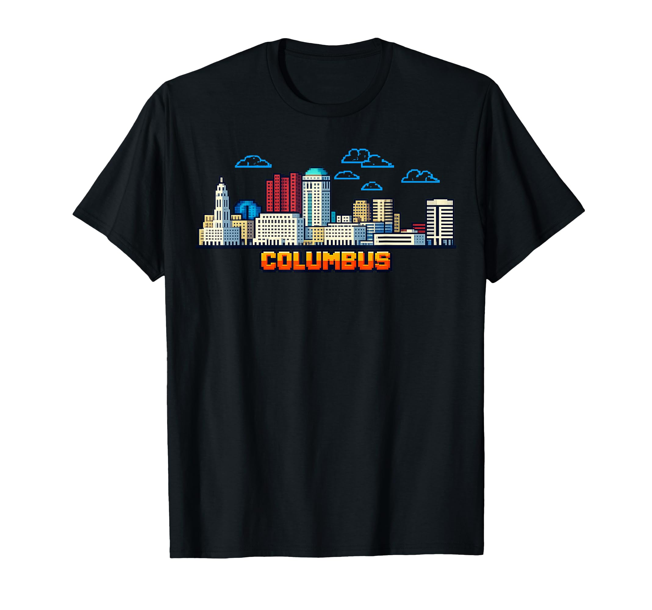 Columbus 8 Bit Video Arcade Gamer T-Shirt - Fun Novelty Design Unisex - T-Shirt, Sweatshirt, Hoodie