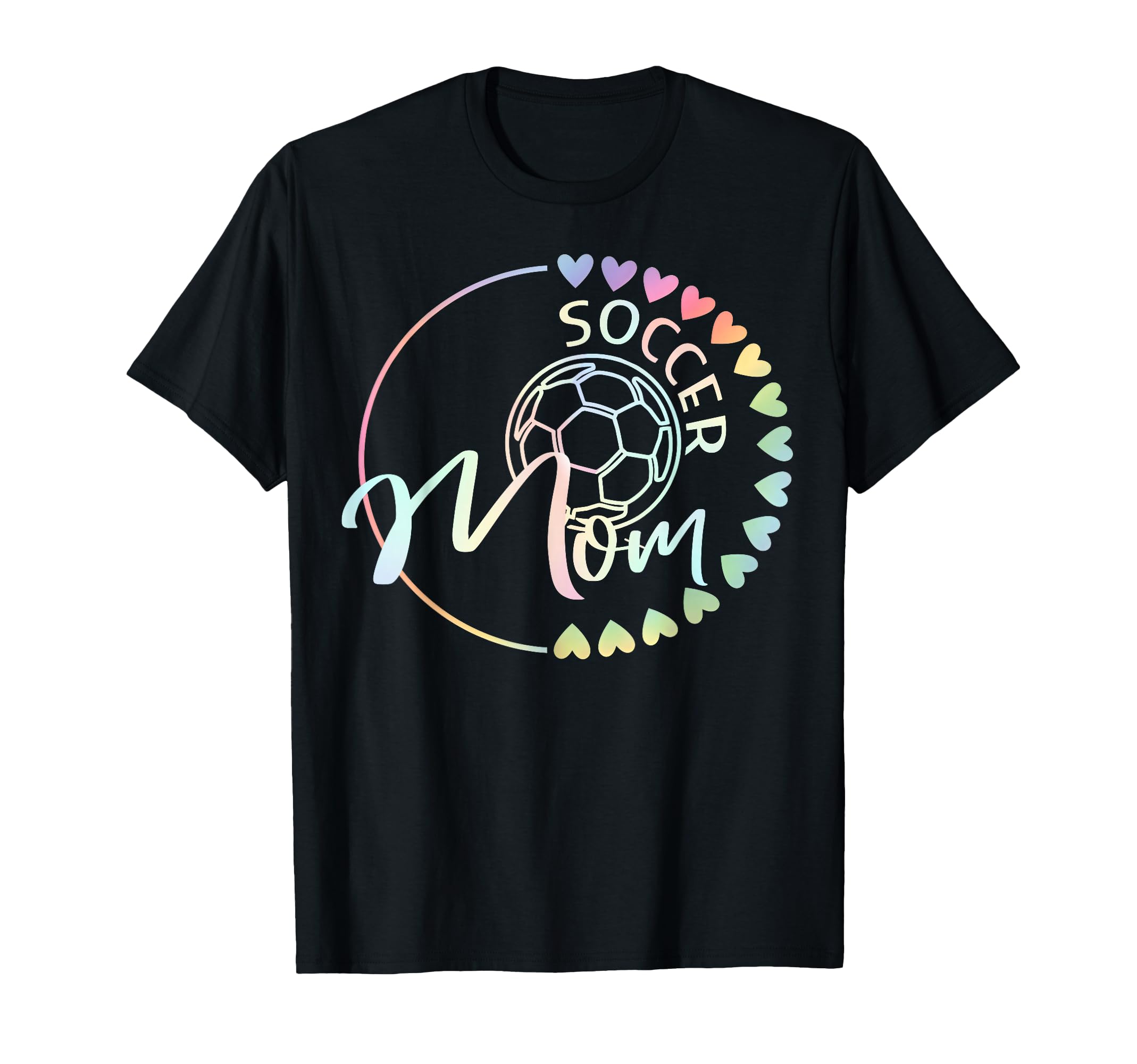 Soccer Mom Tie Dye Heart Soccer Ball T-Shirt - Graphic Print for Adults - T-Shirt, Sweatshirt, Hoodie