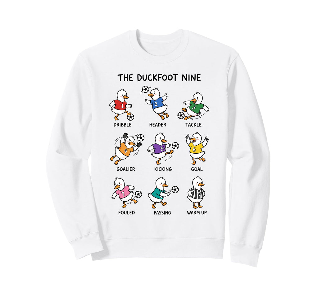 Soccer Duck Team Funny Duckfoot Nine Sweatshirt - Minimalist Print Unisex - T-Shirt, Sweatshirt, Hoodie