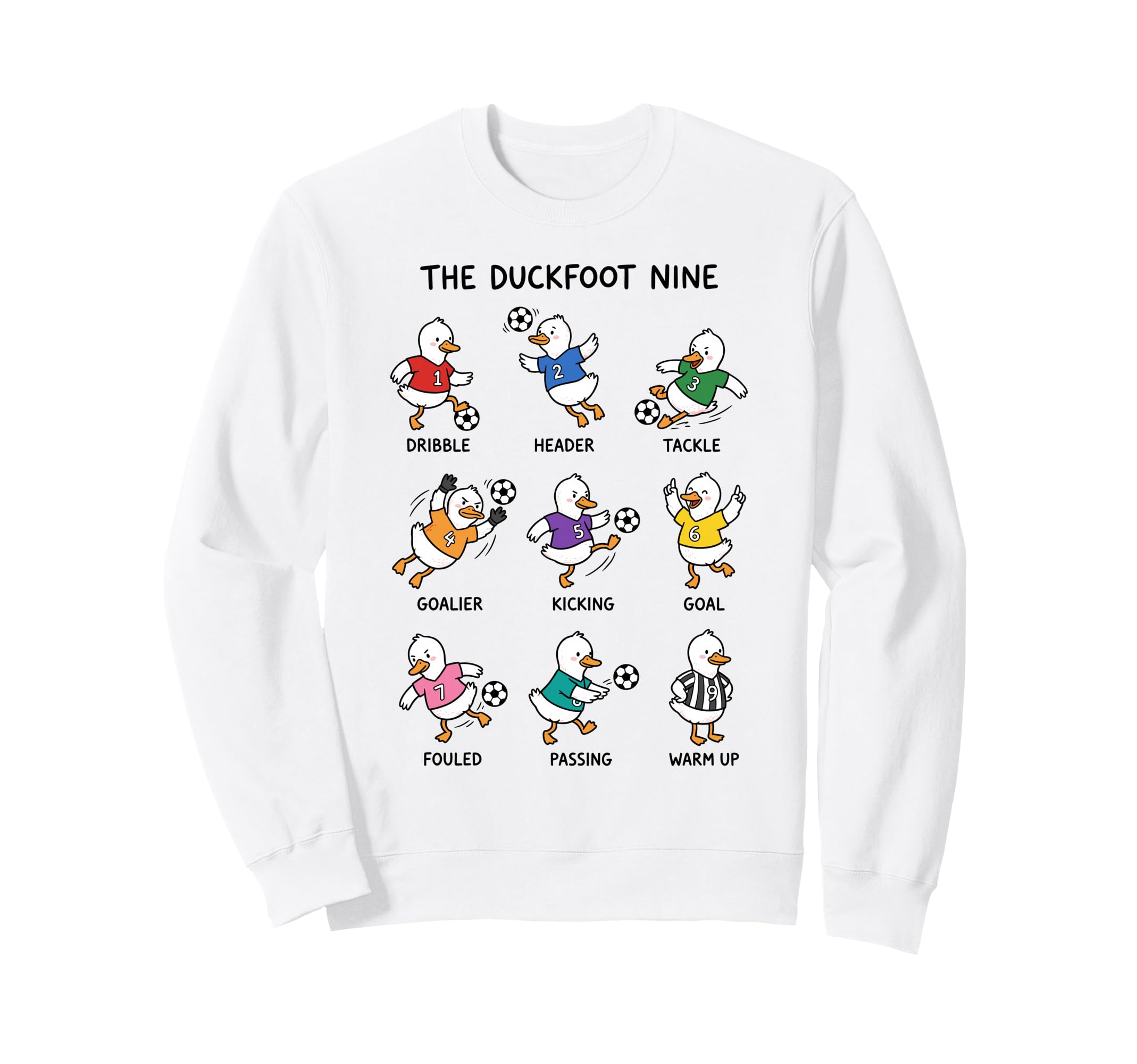 Soccer Duck Team Funny Duckfoot Nine Sweatshirt - Minimalist Print Unisex - T-Shirt, Sweatshirt, Hoodie