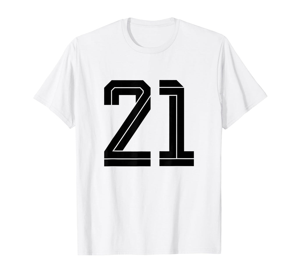 21 White Number 21 Sports Fan Soccer T-Shirt - Trendy Graphic Men Women - T-Shirt, Sweatshirt, Hoodie