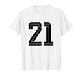 21 White Number 21 Sports Fan Soccer T-Shirt - Trendy Graphic Men Women - T-Shirt, Sweatshirt, Hoodie