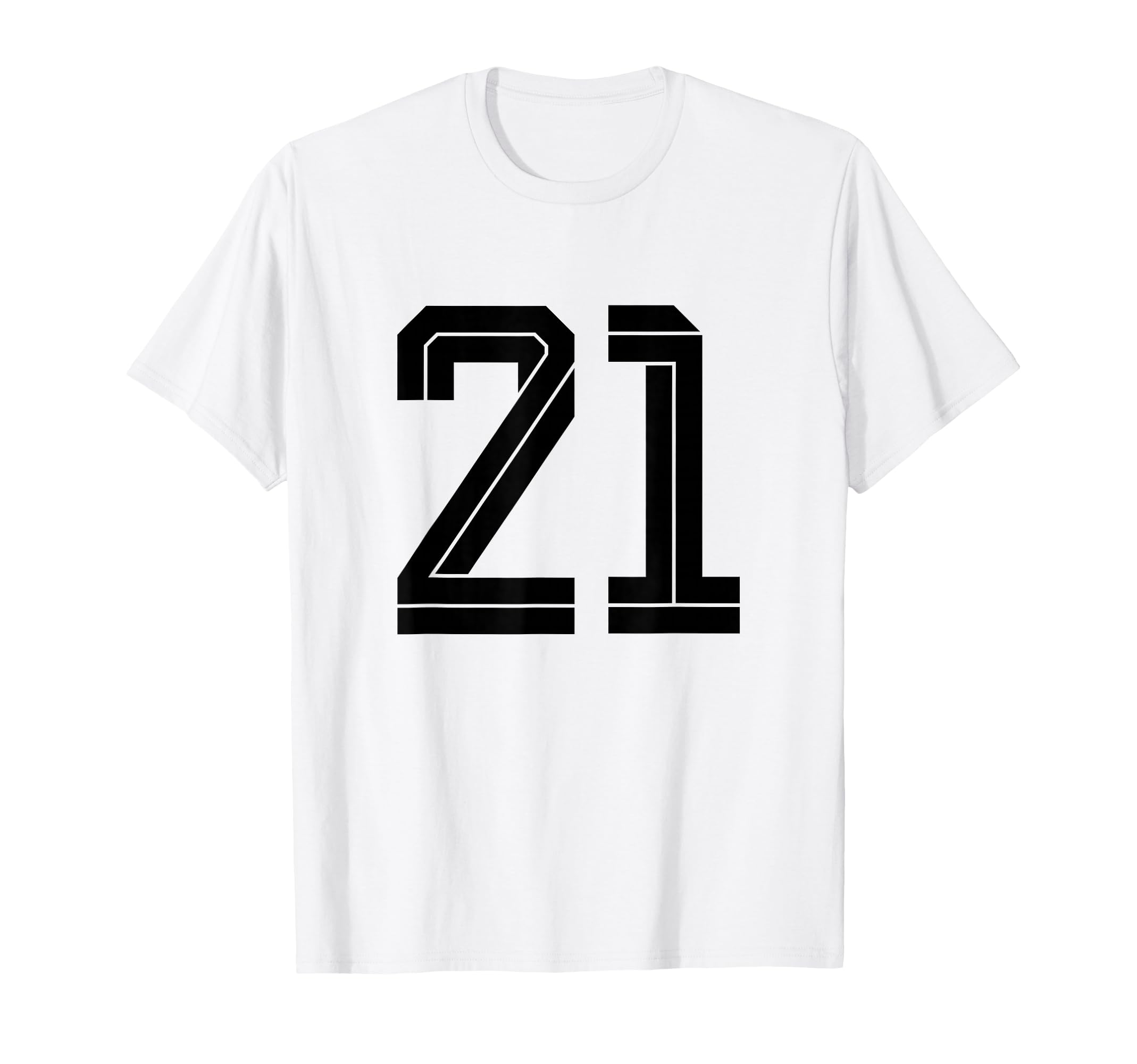 21 White Number 21 Sports Fan Soccer T-Shirt - Trendy Graphic Men Women - T-Shirt, Sweatshirt, Hoodie