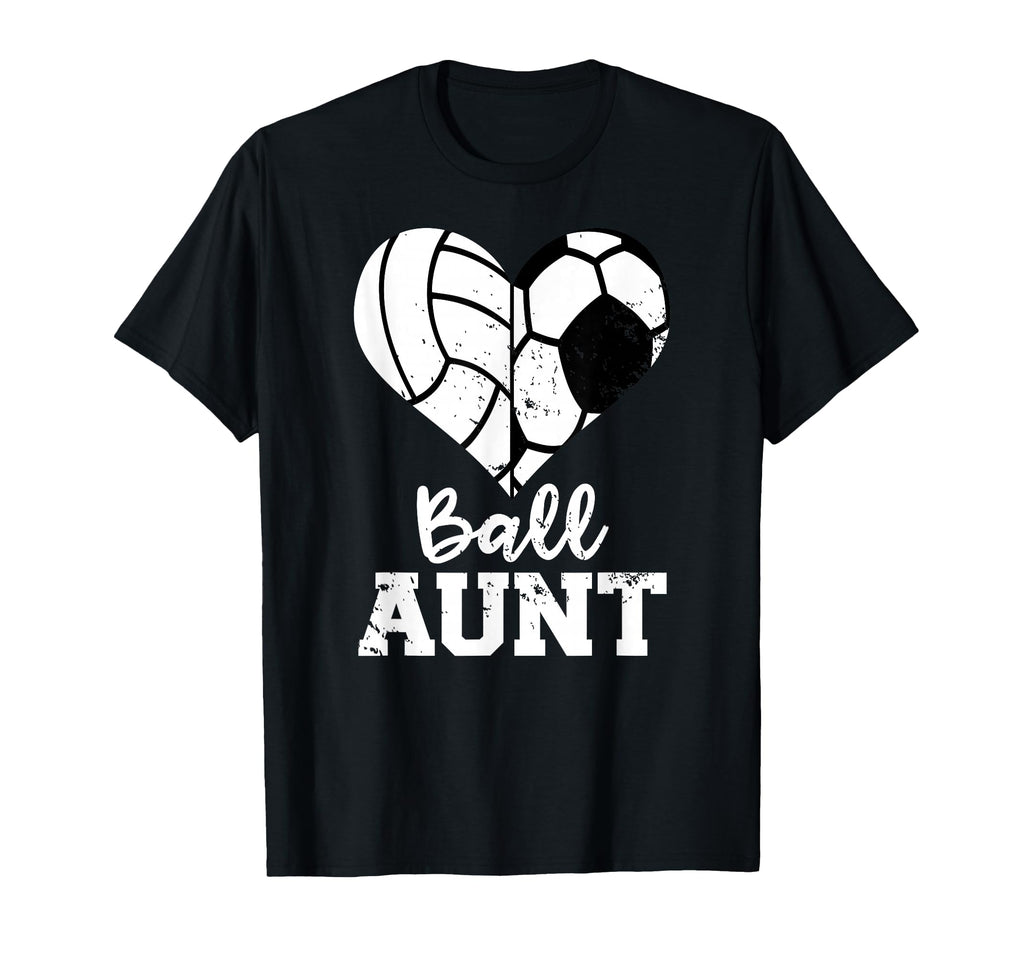 Ball Aunt Heart Funny Soccer Volleyball T-Shirt - Unique Graphic Men Women - T-Shirt, Sweatshirt, Hoodie