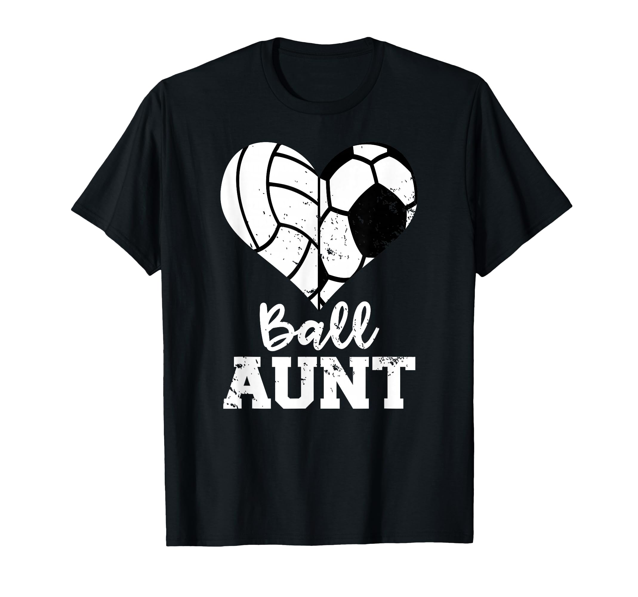 Ball Aunt Heart Funny Soccer Volleyball T-Shirt - Unique Graphic Men Women - T-Shirt, Sweatshirt, Hoodie
