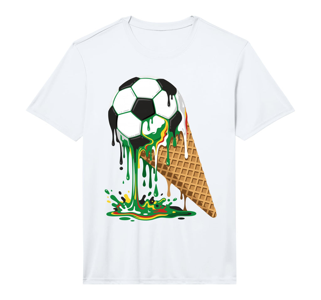 Soccer Ice Cream Dripping Ball Waffle T-Shirt - Streetwear Style Men Women - T-Shirt, Sweatshirt, Hoodie