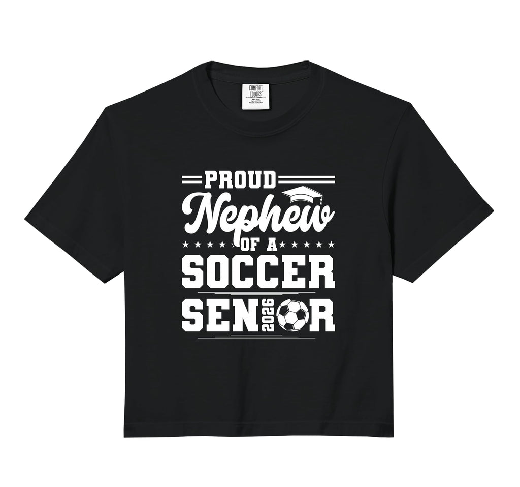 Proud Nephew 2026 Senior Soccer Graduate Hoodie - Graphic Print Men Women - T-Shirt, Sweatshirt, Hoodie