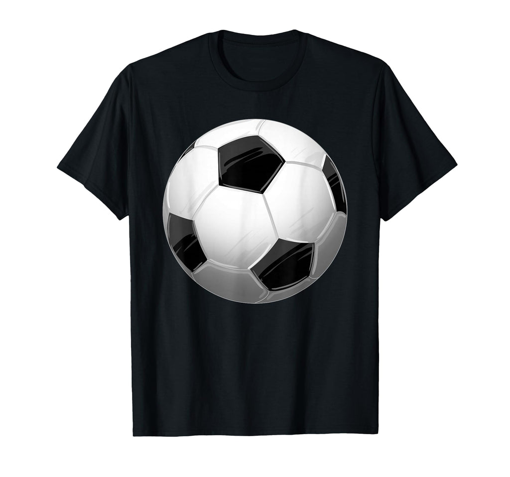 Black White Soccer Ball Sports T-Shirt - Custom Art Print for Adults - T-Shirt, Sweatshirt, Hoodie