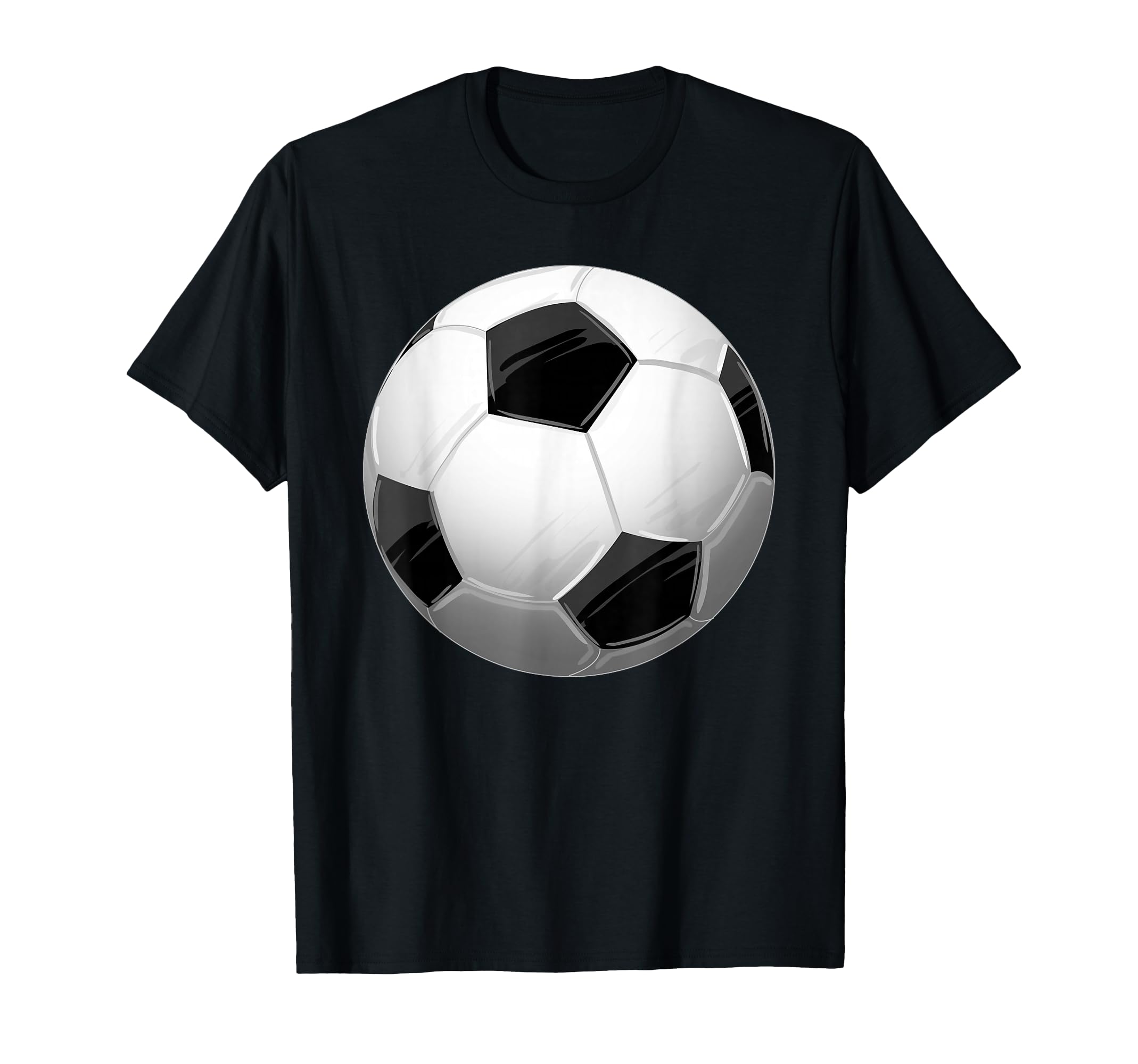 Black White Soccer Ball Sports T-Shirt - Custom Art Print for Adults - T-Shirt, Sweatshirt, Hoodie