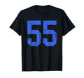Distressed Royal Blue Number 55 T-Shirt - Streetwear Style for Adults - T-Shirt, Sweatshirt, Hoodie