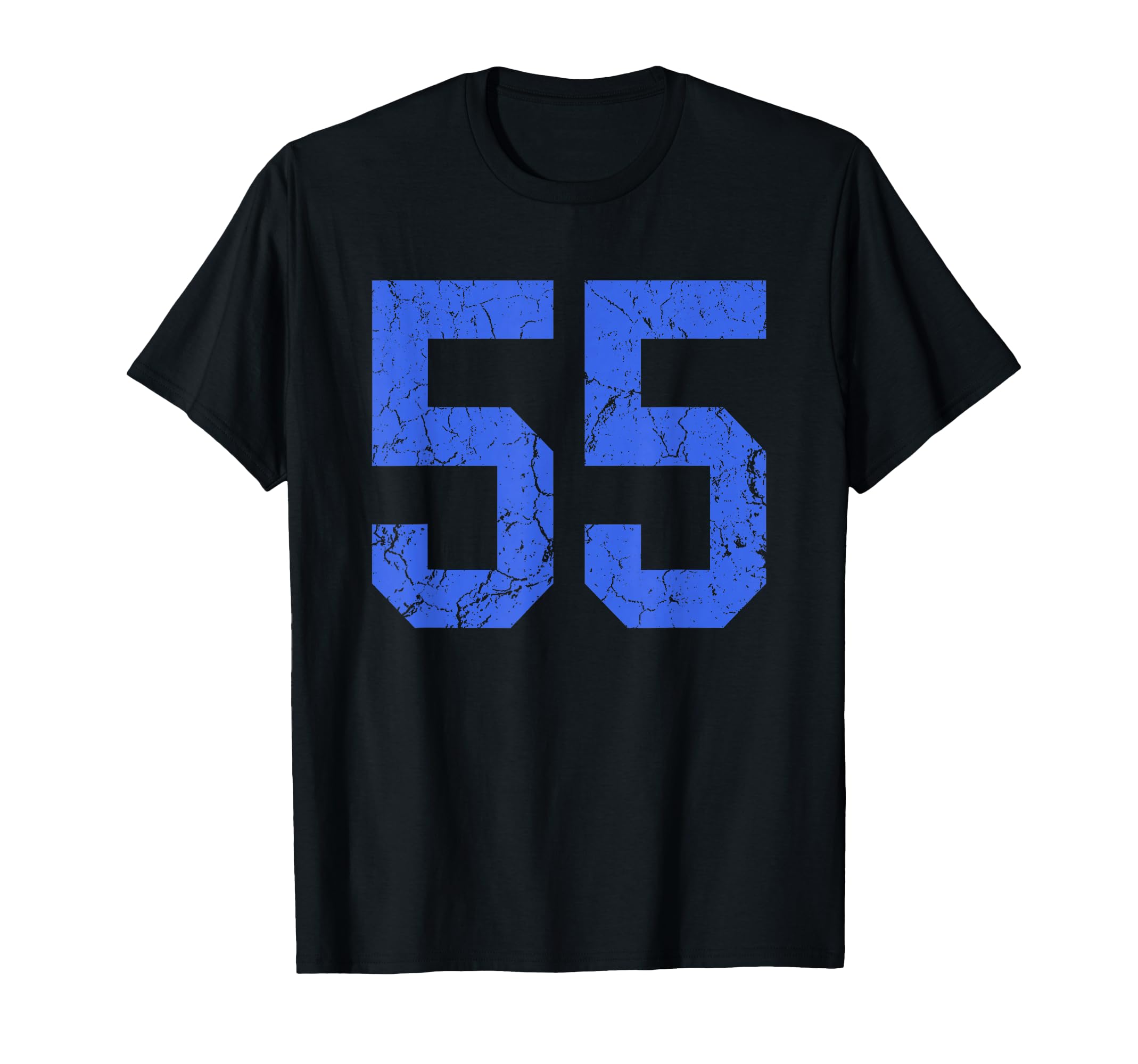 Distressed Royal Blue Number 55 T-Shirt - Streetwear Style for Adults - T-Shirt, Sweatshirt, Hoodie