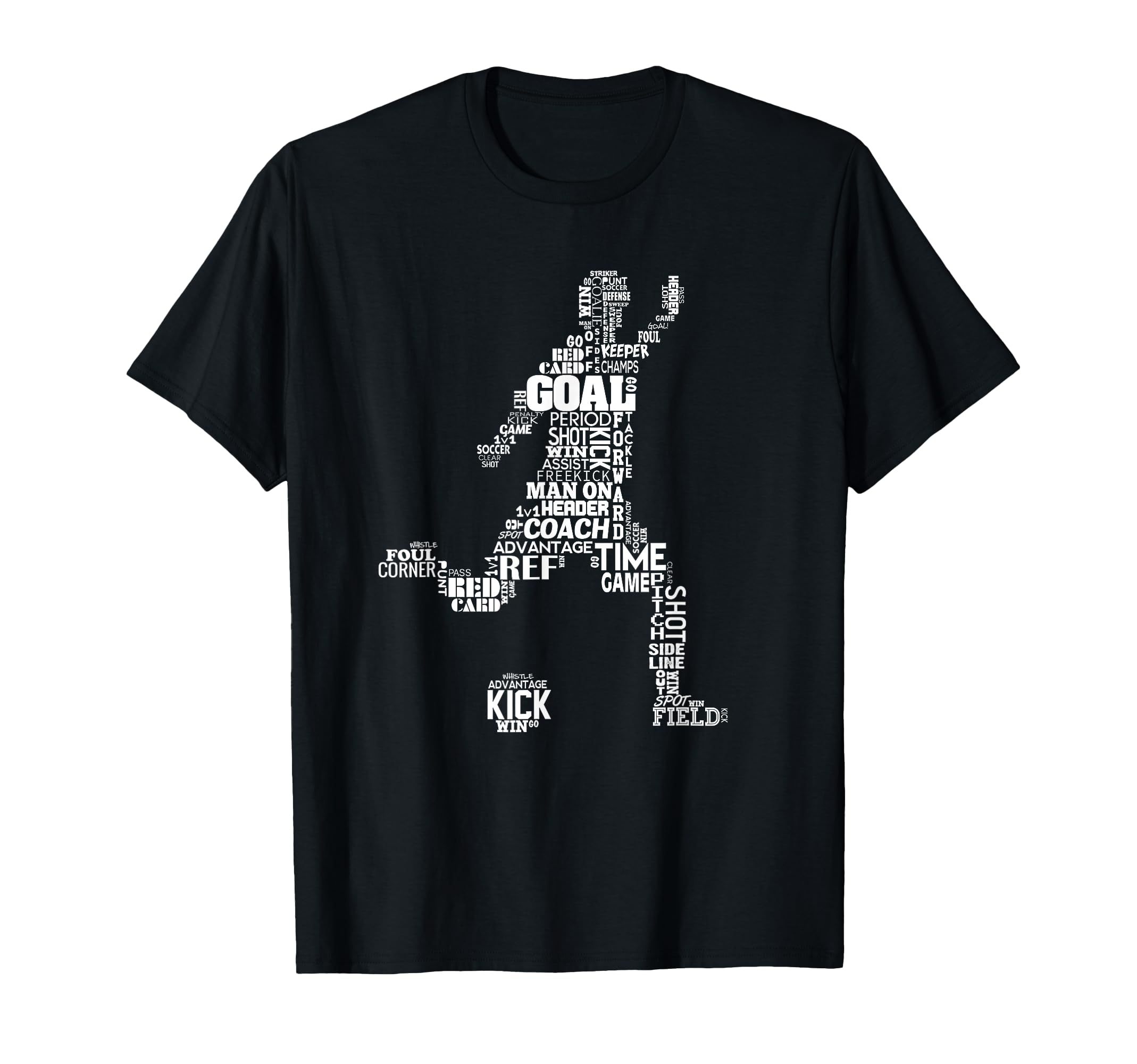 Soccer Player Typography Words Text T-Shirt - Streetwear Style Unisex - T-Shirt, Sweatshirt, Hoodie