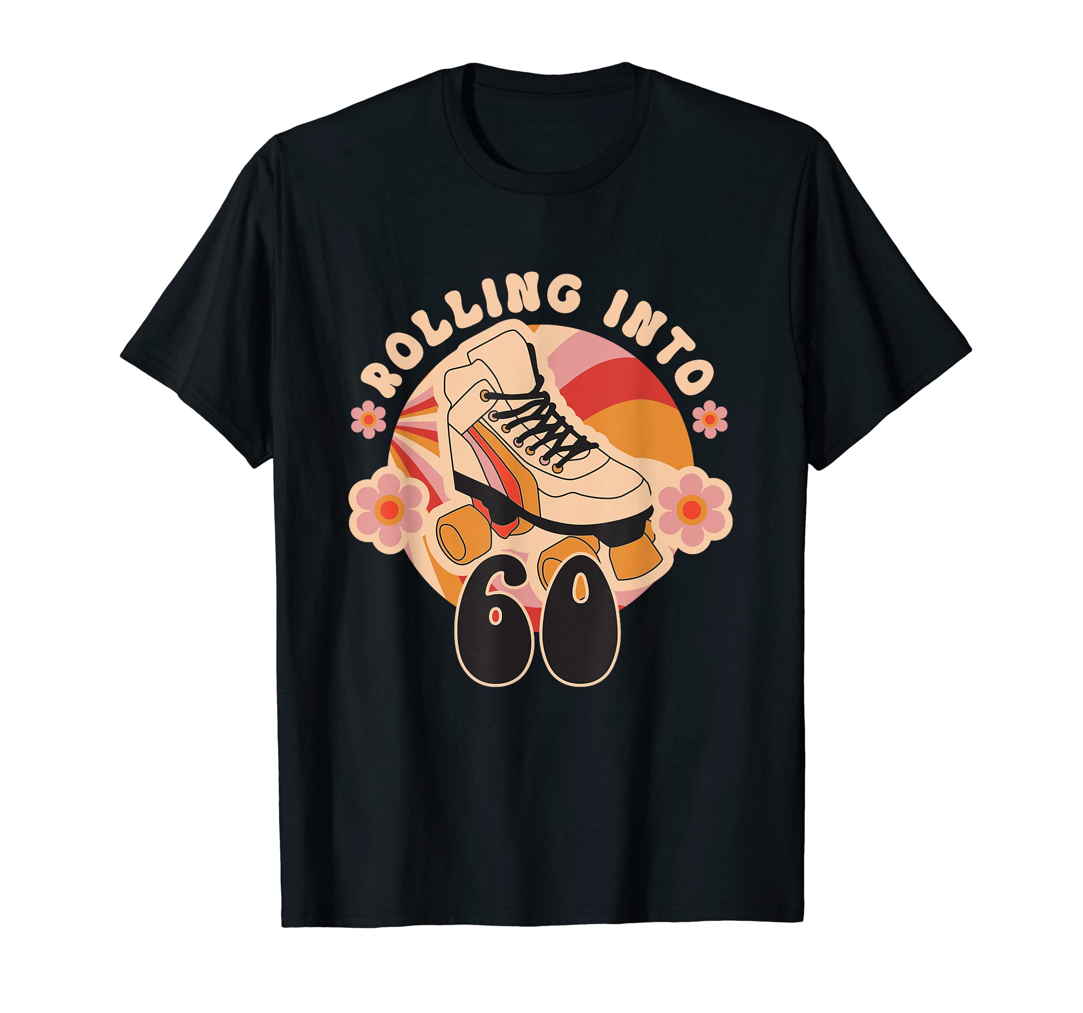 Roller Skate And Flowers Rolling Into T-Shirt - Trendy Graphic Men Women - T-Shirt, Sweatshirt, Hoodie