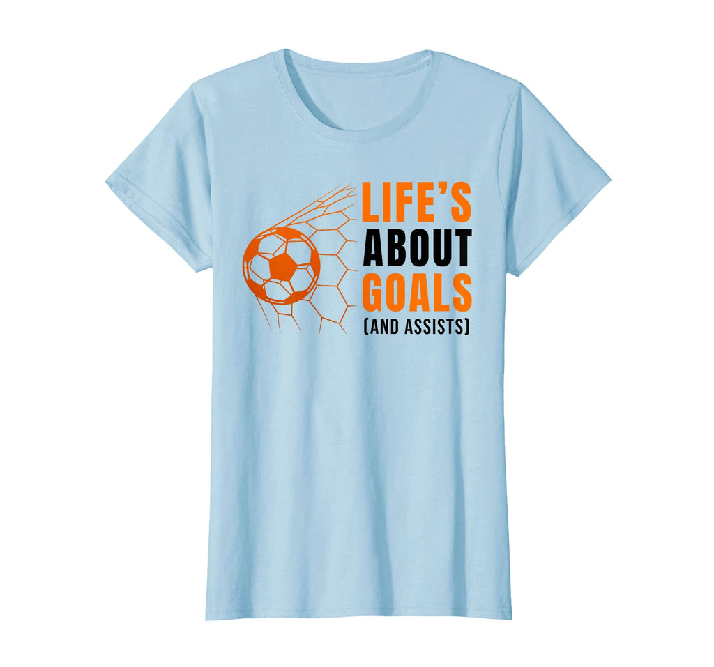 Lifes About Goals Soccer Football Sports T-Shirt - Minimalist Print Unisex - T-Shirt, Sweatshirt, Hoodie