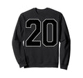 Black Sports Team Number 20 Fan Sweatshirt - Unique Graphic Men Women - T-Shirt, Sweatshirt, Hoodie
