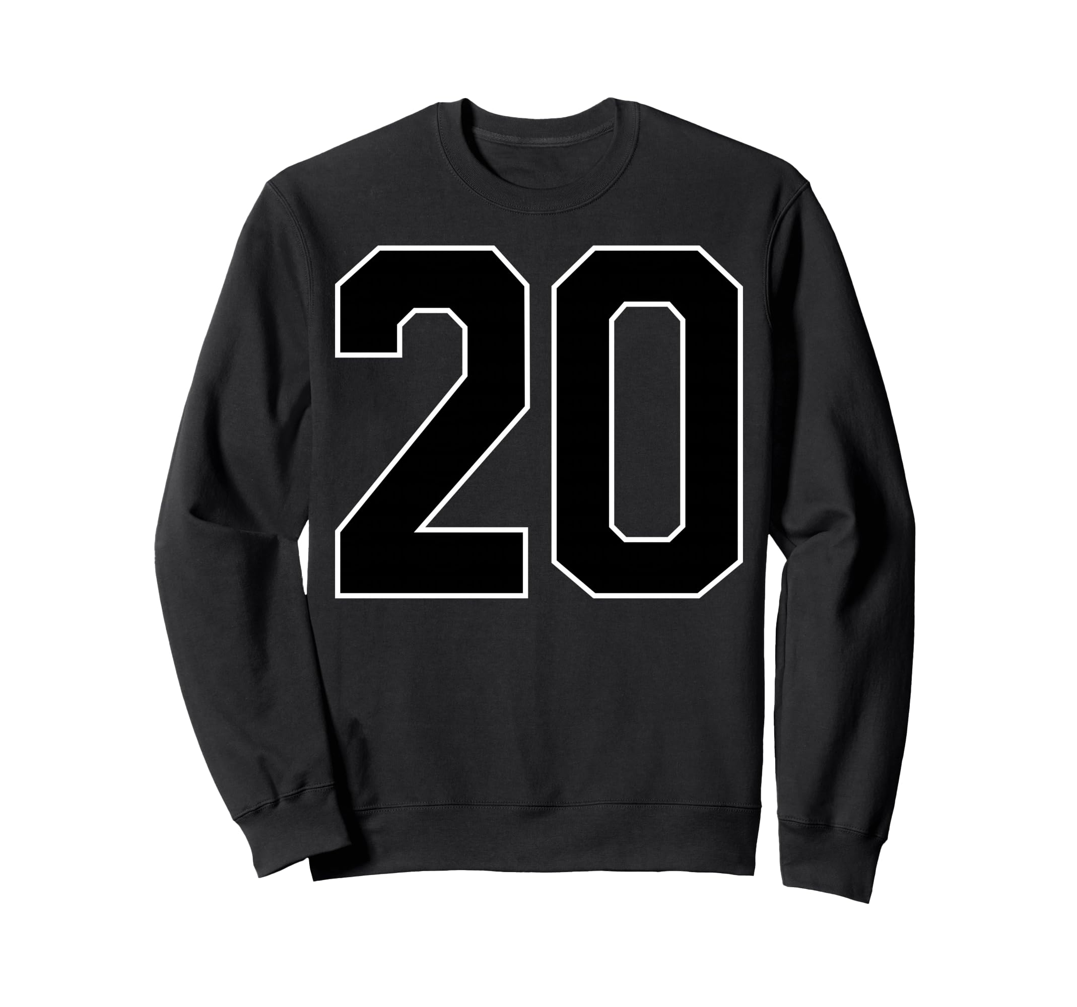 Black Sports Team Number 20 Fan Sweatshirt - Unique Graphic Men Women - T-Shirt, Sweatshirt, Hoodie