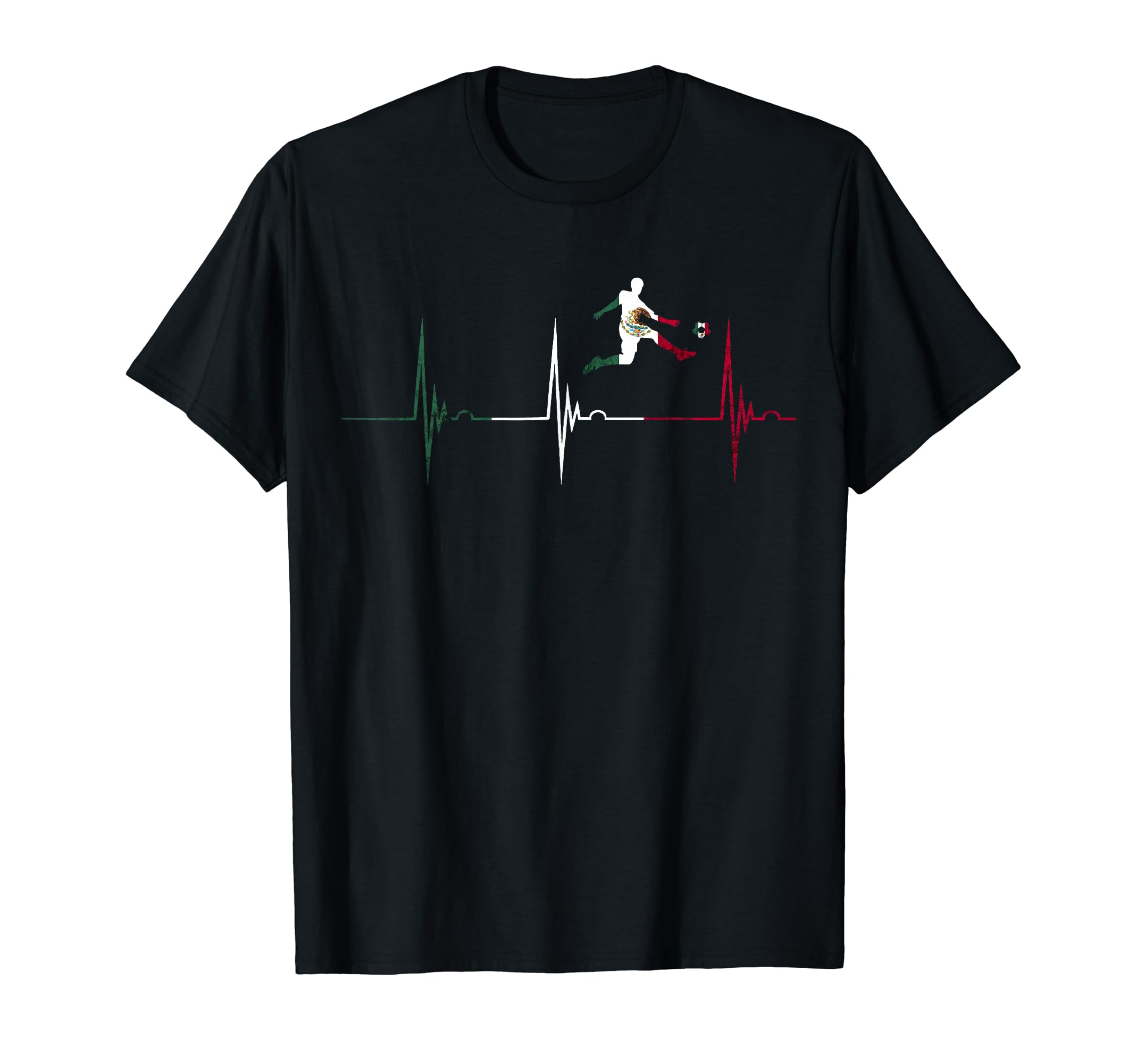 Mexican Flag Mexico Heartbeat Ekg Pulse T-Shirt - Unique Graphic Unisex - T-Shirt, Sweatshirt, Hoodie