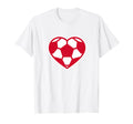 Red And White Soccer Heart T-Shirt - Custom Art Print for Adults - T-Shirt, Sweatshirt, Hoodie