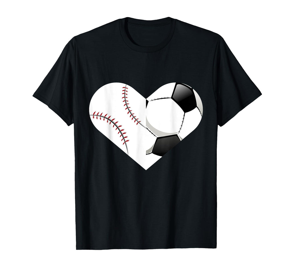 Soccer Baseball Heart Sports Baseball T-Shirt - Novelty Apparel Unisex - T-Shirt, Sweatshirt, Hoodie