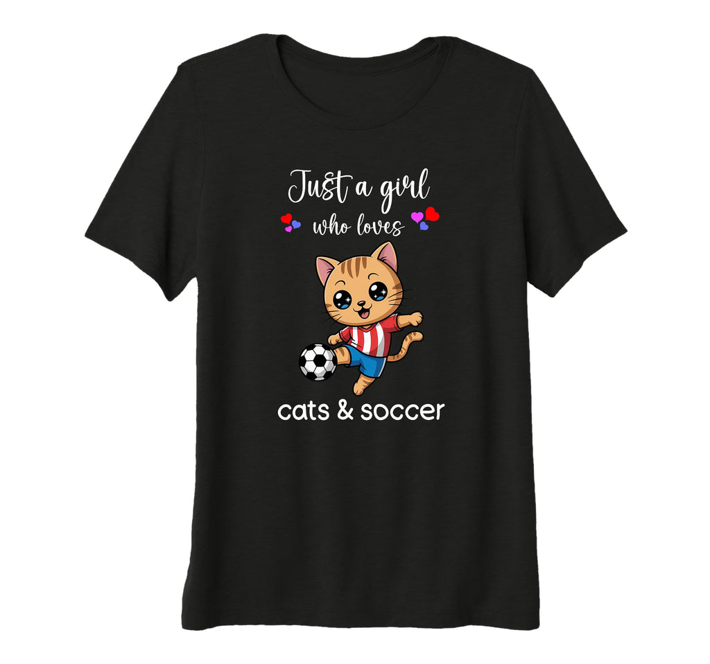 Womens Cat Soccer Cat Soccer Tri Blend T-Shirt - Custom Art Print Men Women - T-Shirt, Sweatshirt, Hoodie