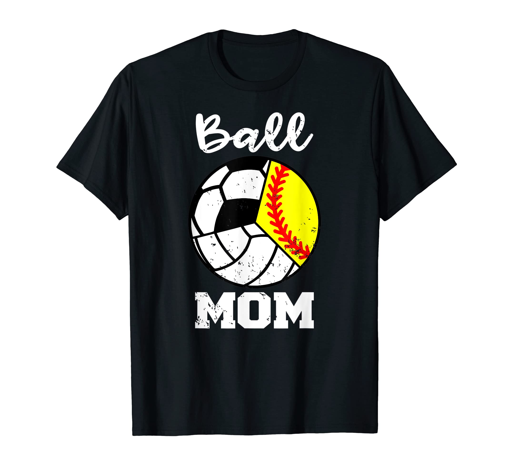 Ball Mom Funny Softball Volleyball T-Shirt - Novelty Apparel for Adults - T-Shirt, Sweatshirt, Hoodie
