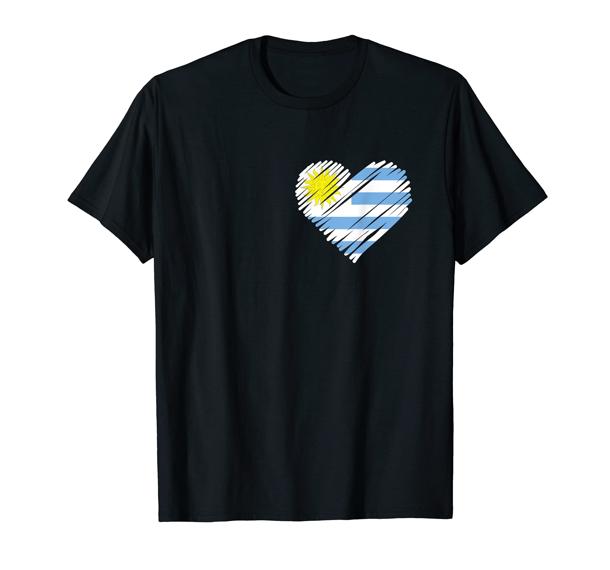 Uruguay Patriotic Heart Flag World T-Shirt - Trendy Graphic Men Women - T-Shirt, Sweatshirt, Hoodie