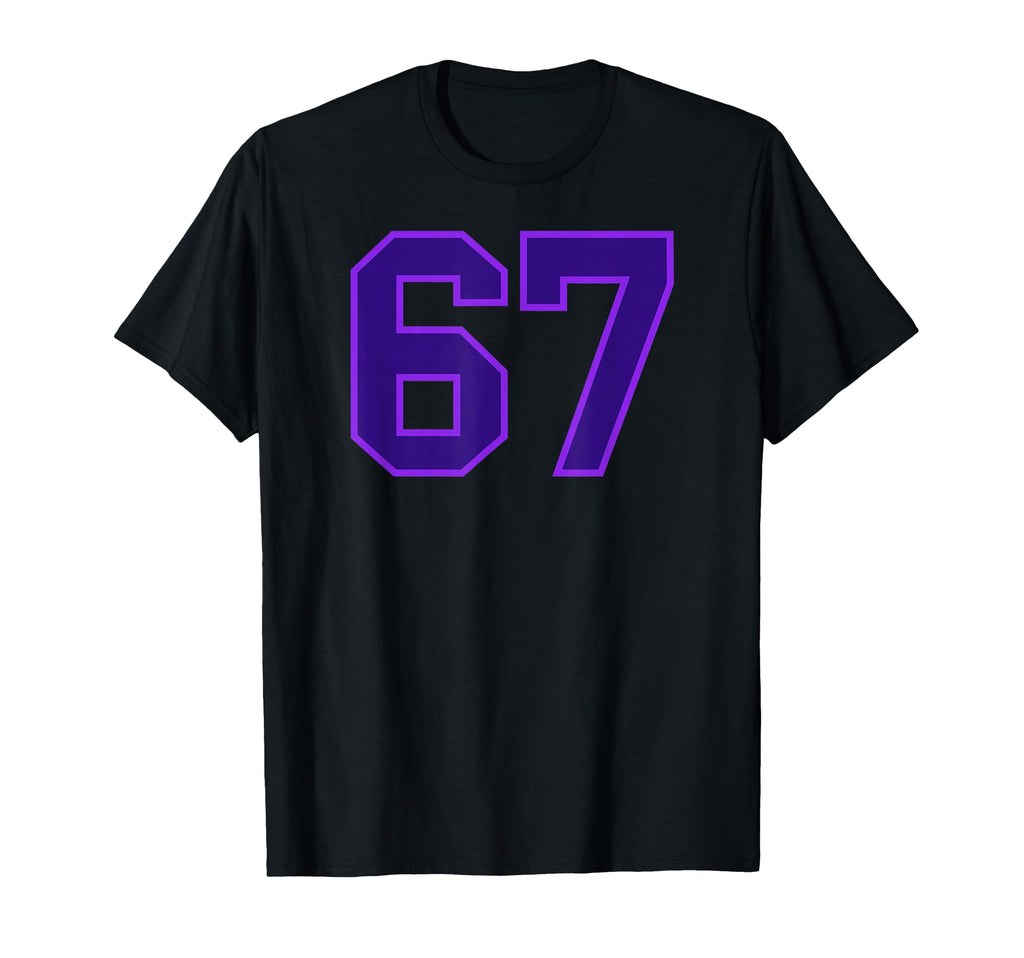Purple Sports Team Number 67 T-Shirt - Novelty Apparel Unisex - T-Shirt, Sweatshirt, Hoodie