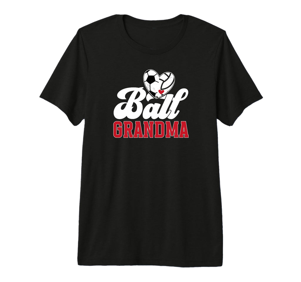 Ball Grandma Heart Soccer Volleyball T-Shirt - Unique Graphic Unisex - T-Shirt, Sweatshirt, Hoodie