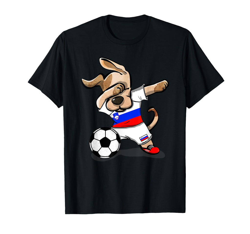 Dabbing Dog Slovenia Soccer Fans T-Shirt - Casual Everyday Wear Men Women - T-Shirt, Sweatshirt, Hoodie