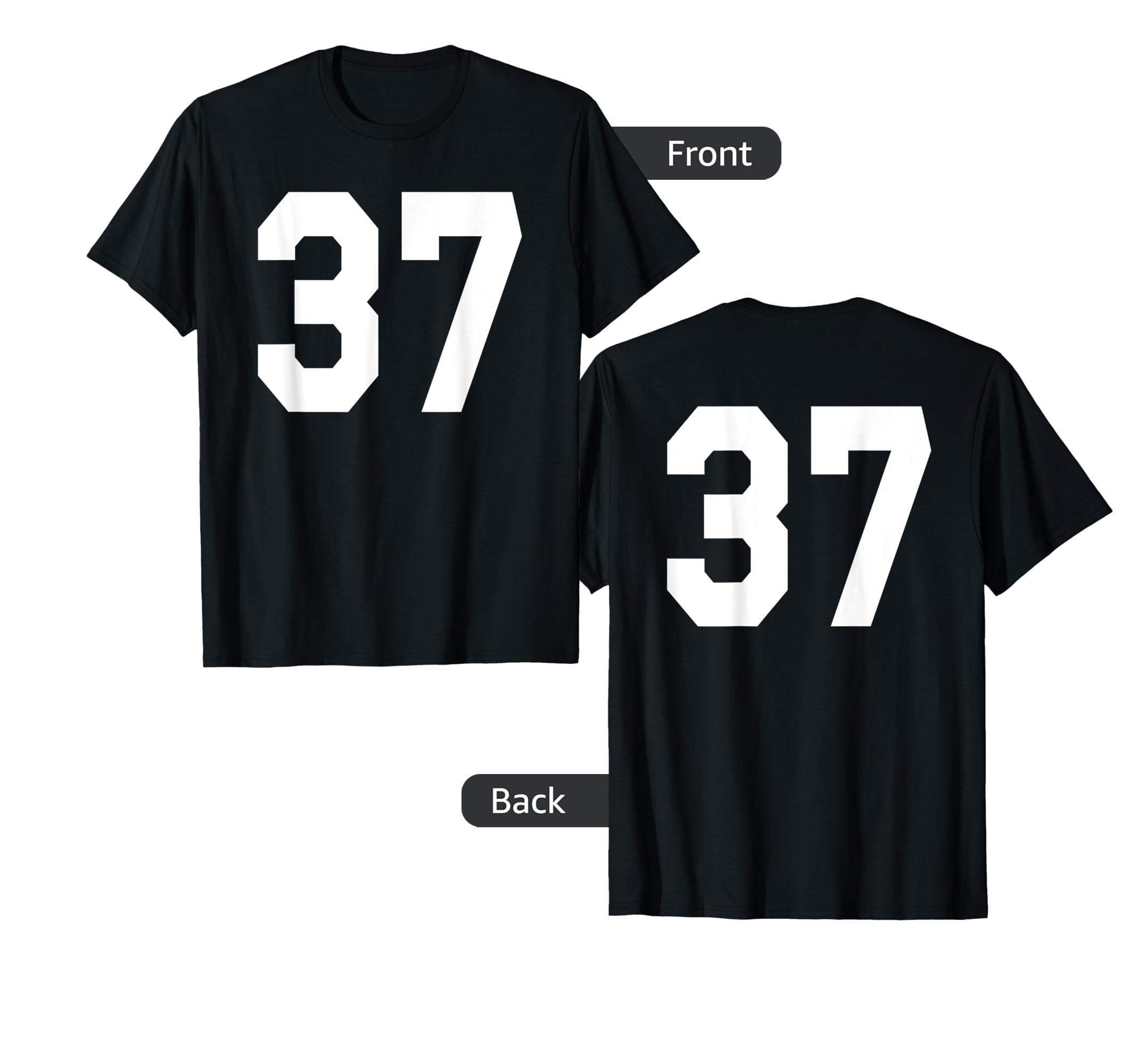 Number 37 Sports Jersey Front And T-Shirt - Aesthetic Graphic for Adults - T-Shirt, Sweatshirt, Hoodie