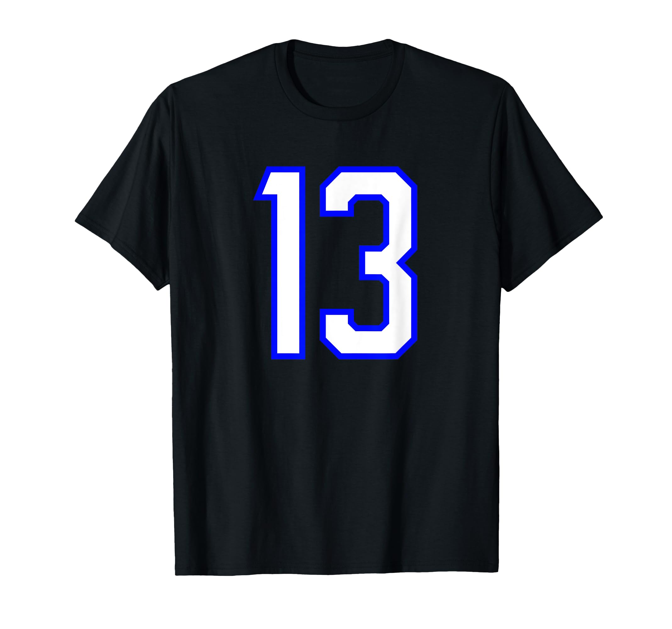 Number 13 Sports Team White Blue Number T-Shirt - Graphic Print Men Women - T-Shirt, Sweatshirt, Hoodie