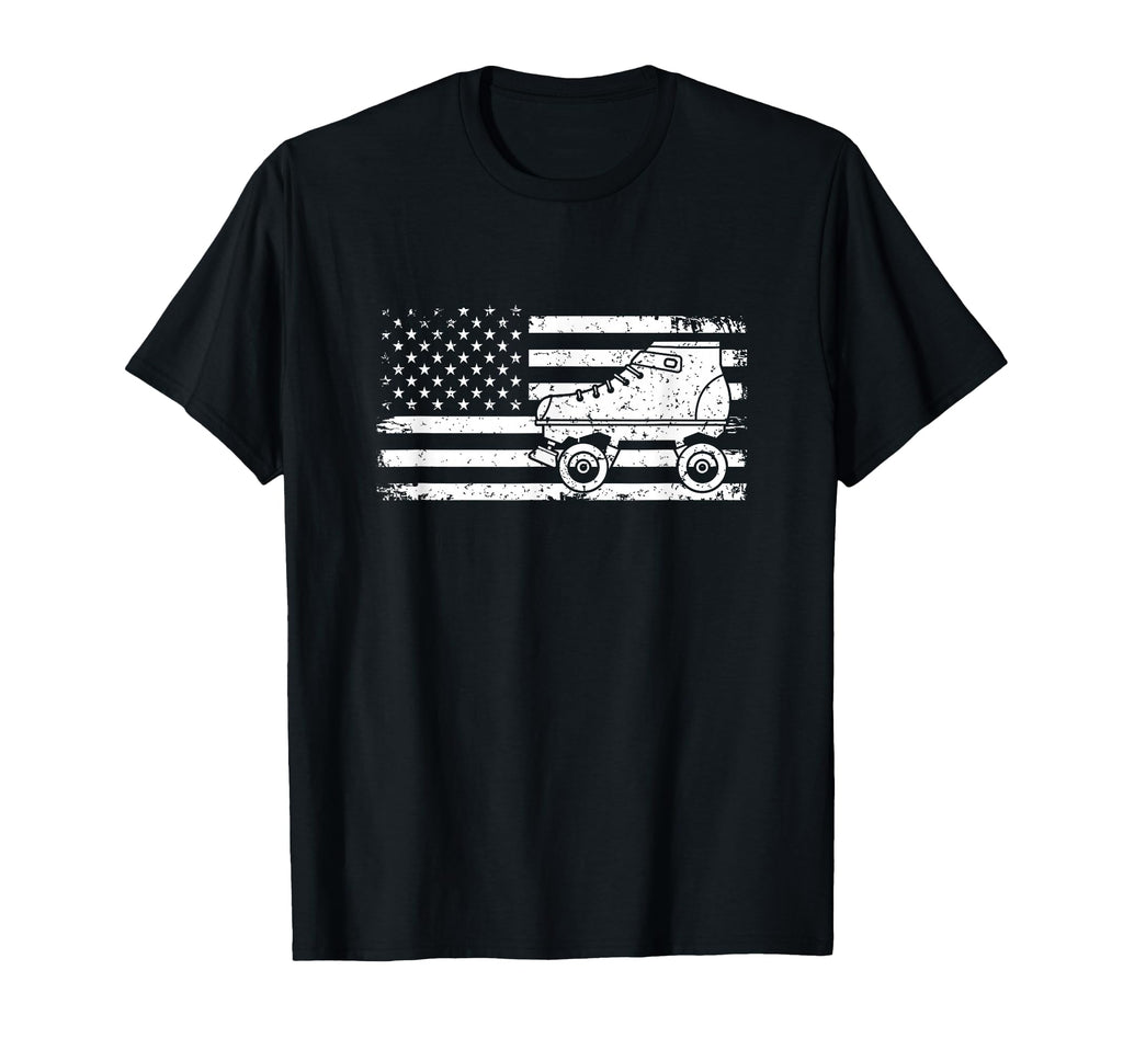 Us Flag Roller Skating Derby Skater 70S T-Shirt - Trendy Graphic Men Women - T-Shirt, Sweatshirt, Hoodie