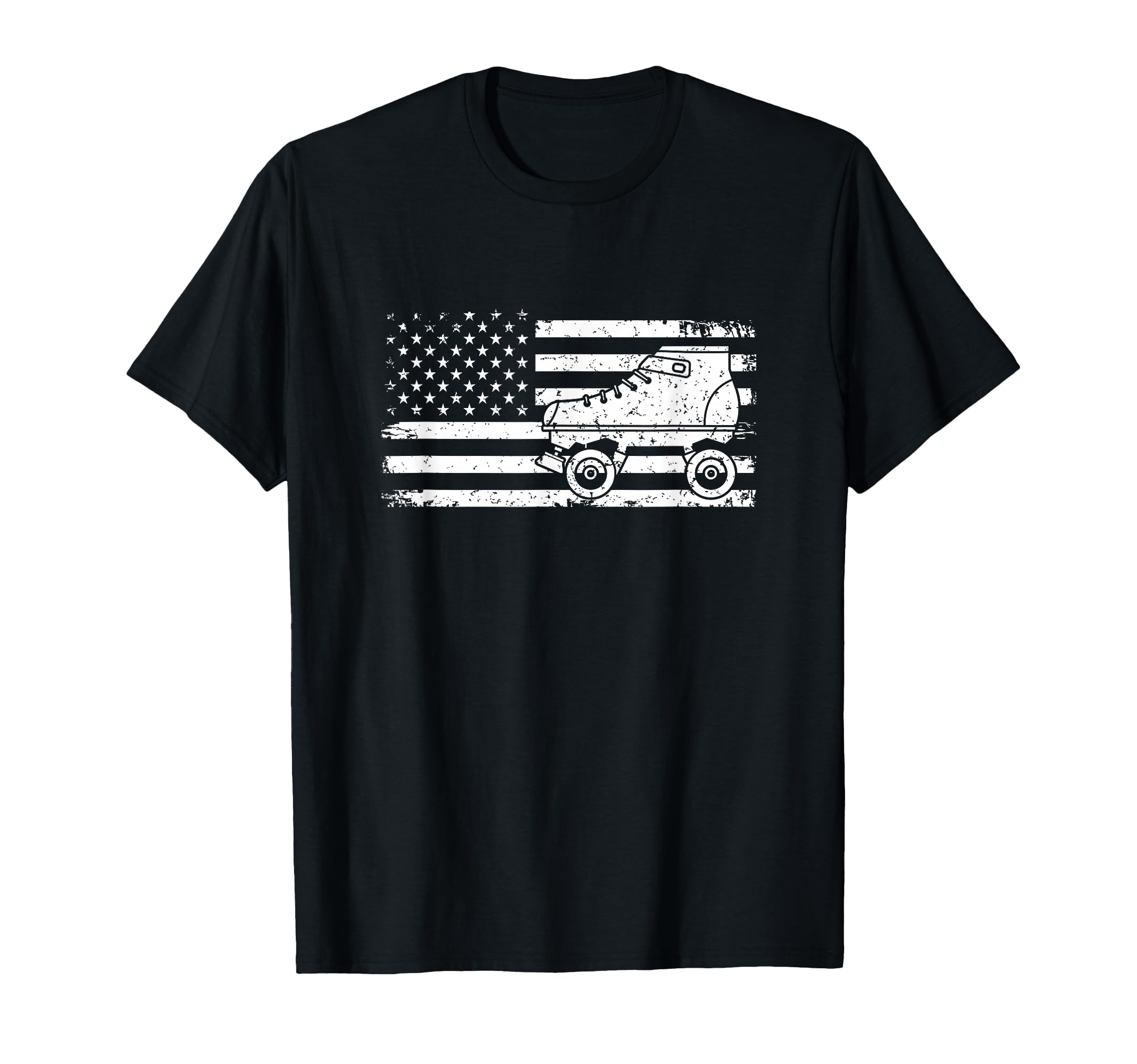 Us Flag Roller Skating Derby Skater 70S T-Shirt - Trendy Graphic Men Women - T-Shirt, Sweatshirt, Hoodie