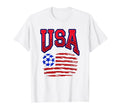Grunge Aesthetic Usa Flag Soccer Fans T-Shirt - Custom Art Print Unisex - T-Shirt, Sweatshirt, Hoodie