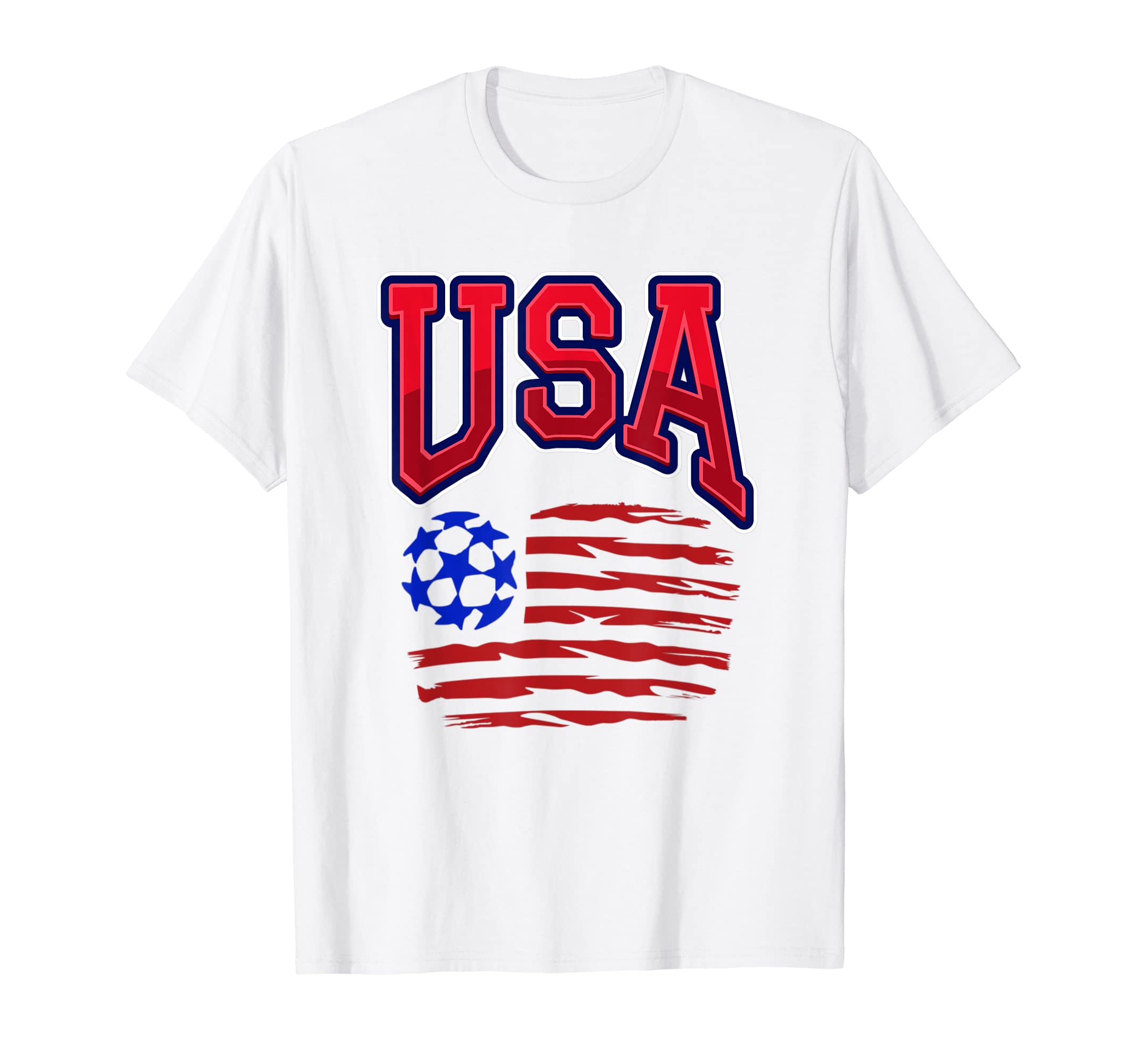 Grunge Aesthetic Usa Flag Soccer Fans T-Shirt - Custom Art Print Unisex - T-Shirt, Sweatshirt, Hoodie