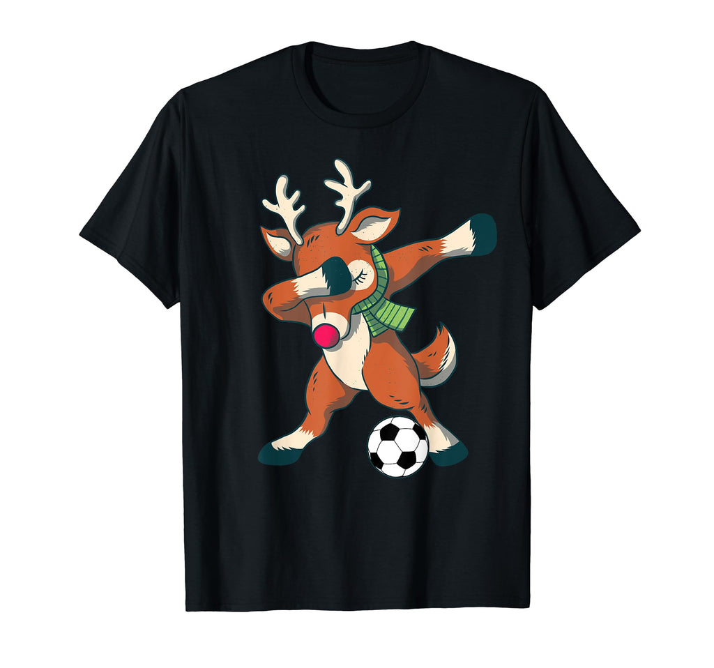 Dabbing Reindeer Soccer Funny Dab T-Shirt - Novelty Apparel Men Women - T-Shirt, Sweatshirt, Hoodie