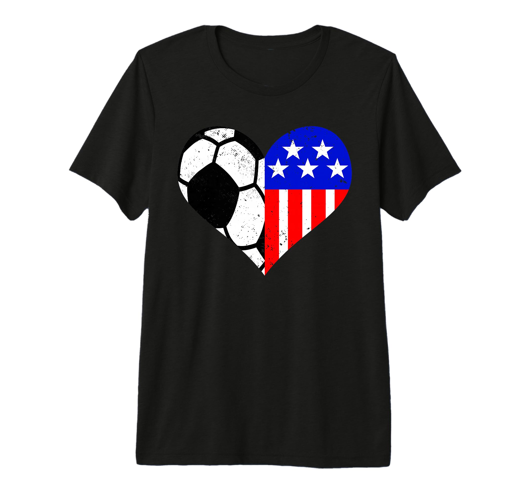 Soccer Heart American Flag Funny T-Shirt - Custom Art Print for Adults - T-Shirt, Sweatshirt, Hoodie