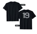 Number 19 Baseball Football Soccer Back T-Shirt - Graphic Print for Adults - T-Shirt, Sweatshirt, Hoodie