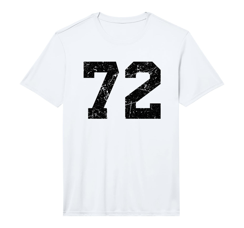 Number 72 Sport Black Distressed Uni T-Shirt - Minimalist Print Men Women - T-Shirt, Sweatshirt, Hoodie