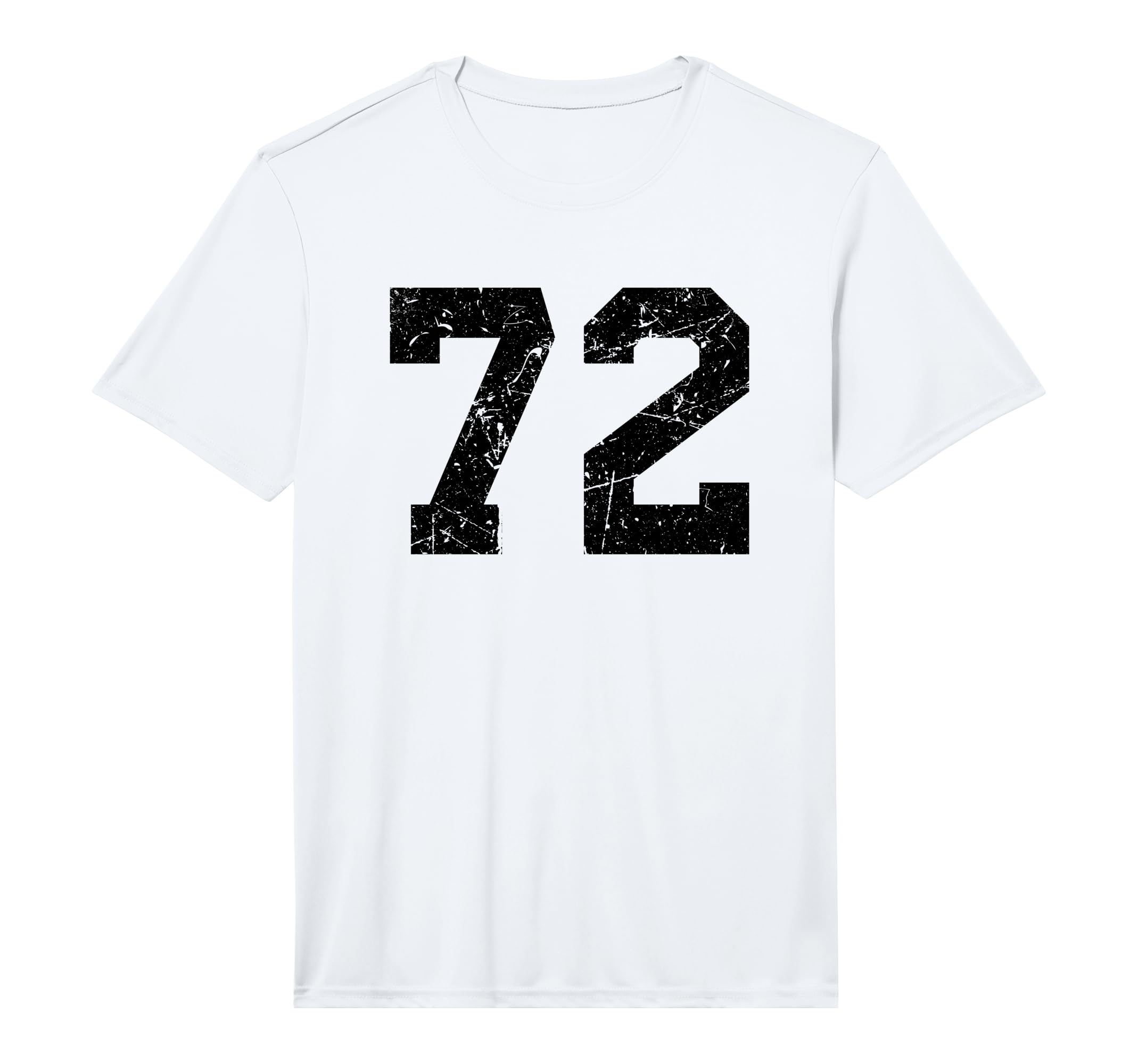 Number 72 Sport Black Distressed Uni T-Shirt - Minimalist Print Men Women - T-Shirt, Sweatshirt, Hoodie