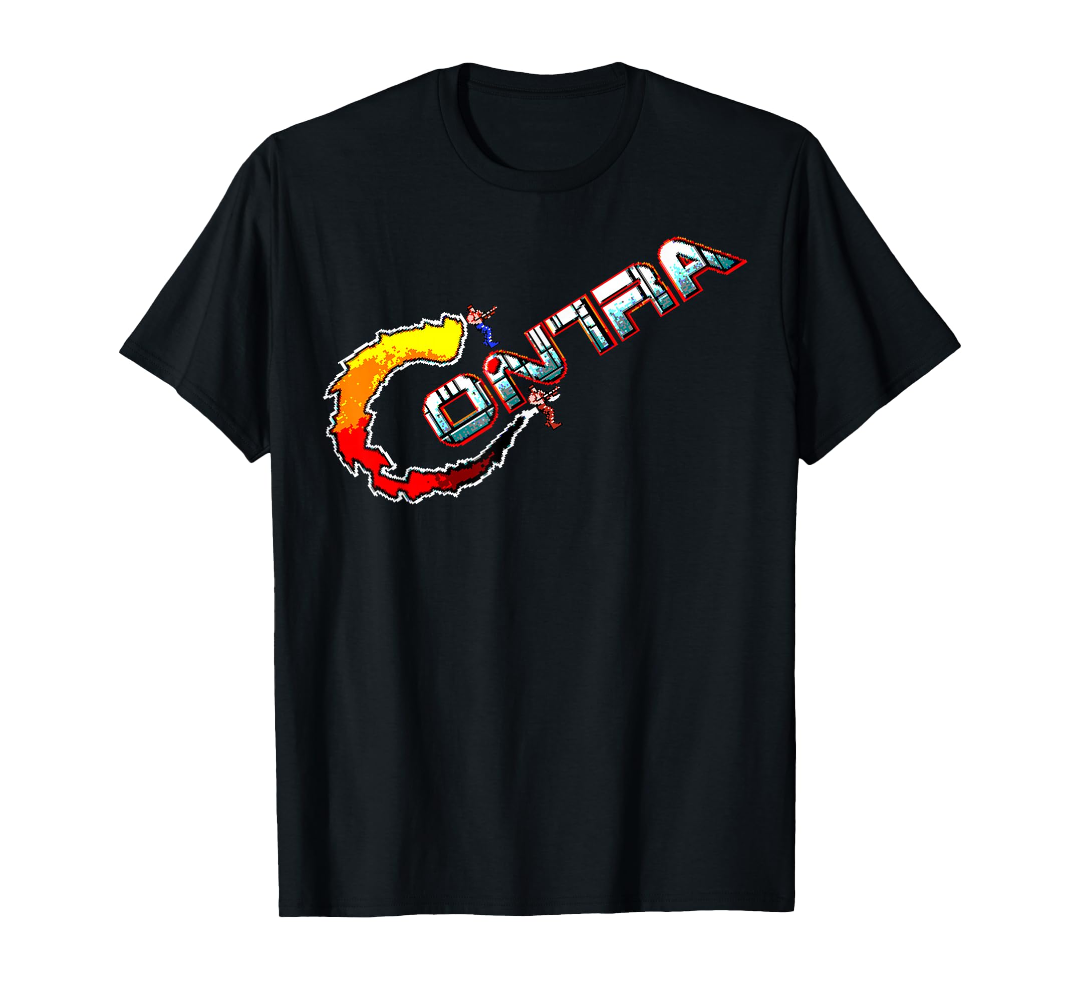 Contra Logo Gamer 80S Arcade Flame T-Shirt - Custom Art Print Unisex - T-Shirt, Sweatshirt, Hoodie