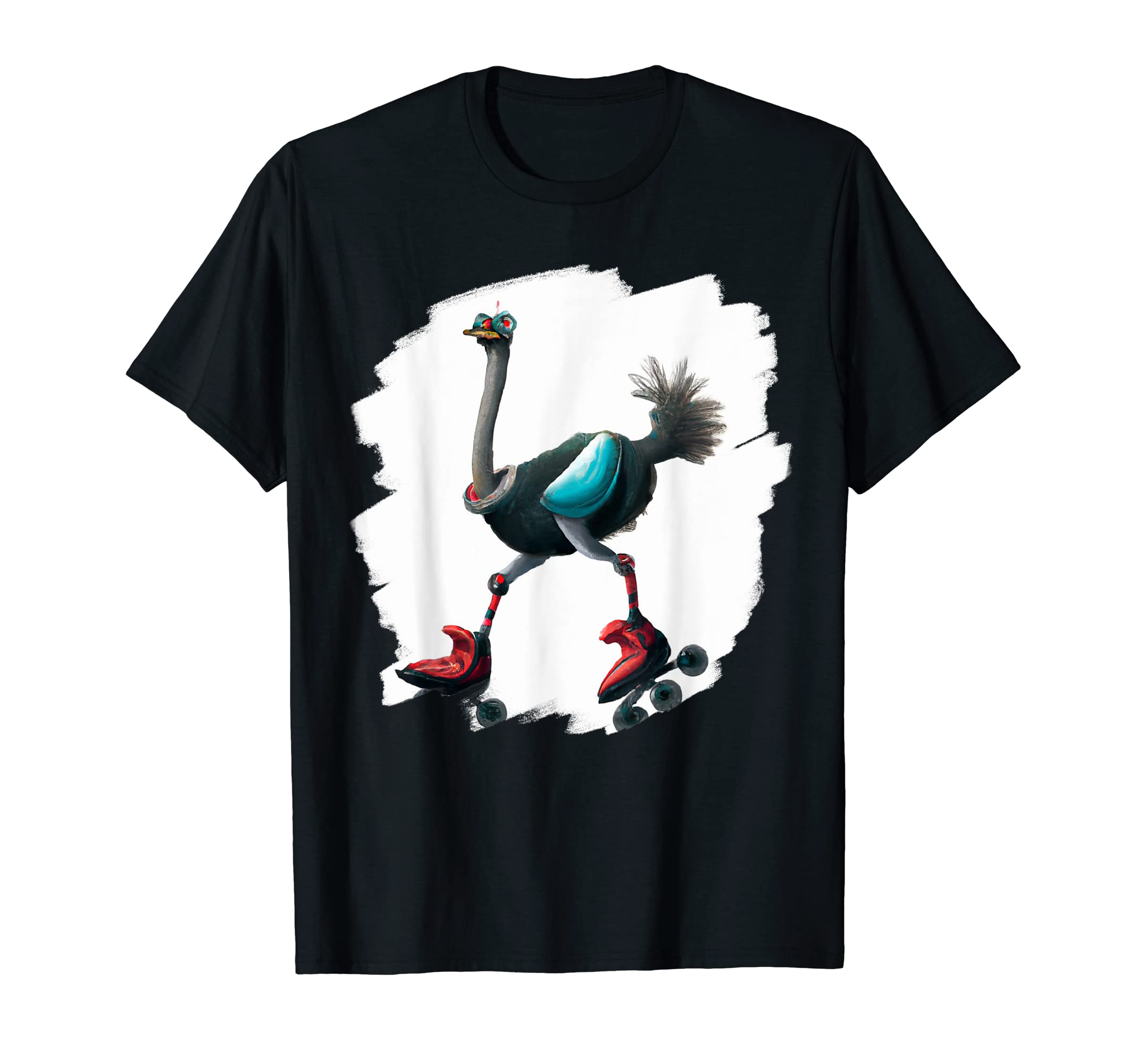 Funny Ostrich Roller Skates Ostrich T-Shirt - Minimalist Print for Adults - T-Shirt, Sweatshirt, Hoodie