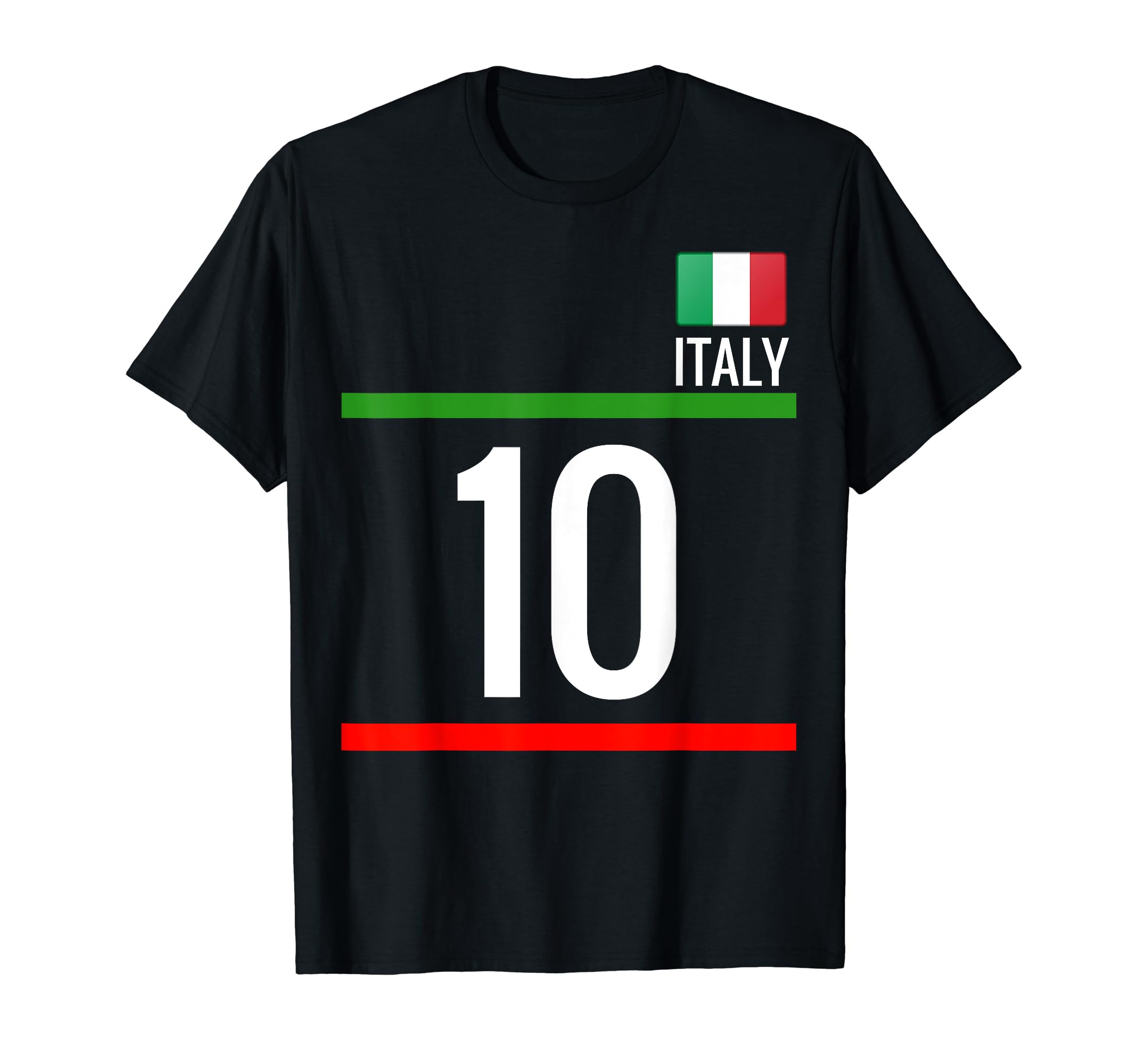 Italy Soccer Italian Football Number 10 T-Shirt - Graphic Print Men Women - T-Shirt, Sweatshirt, Hoodie