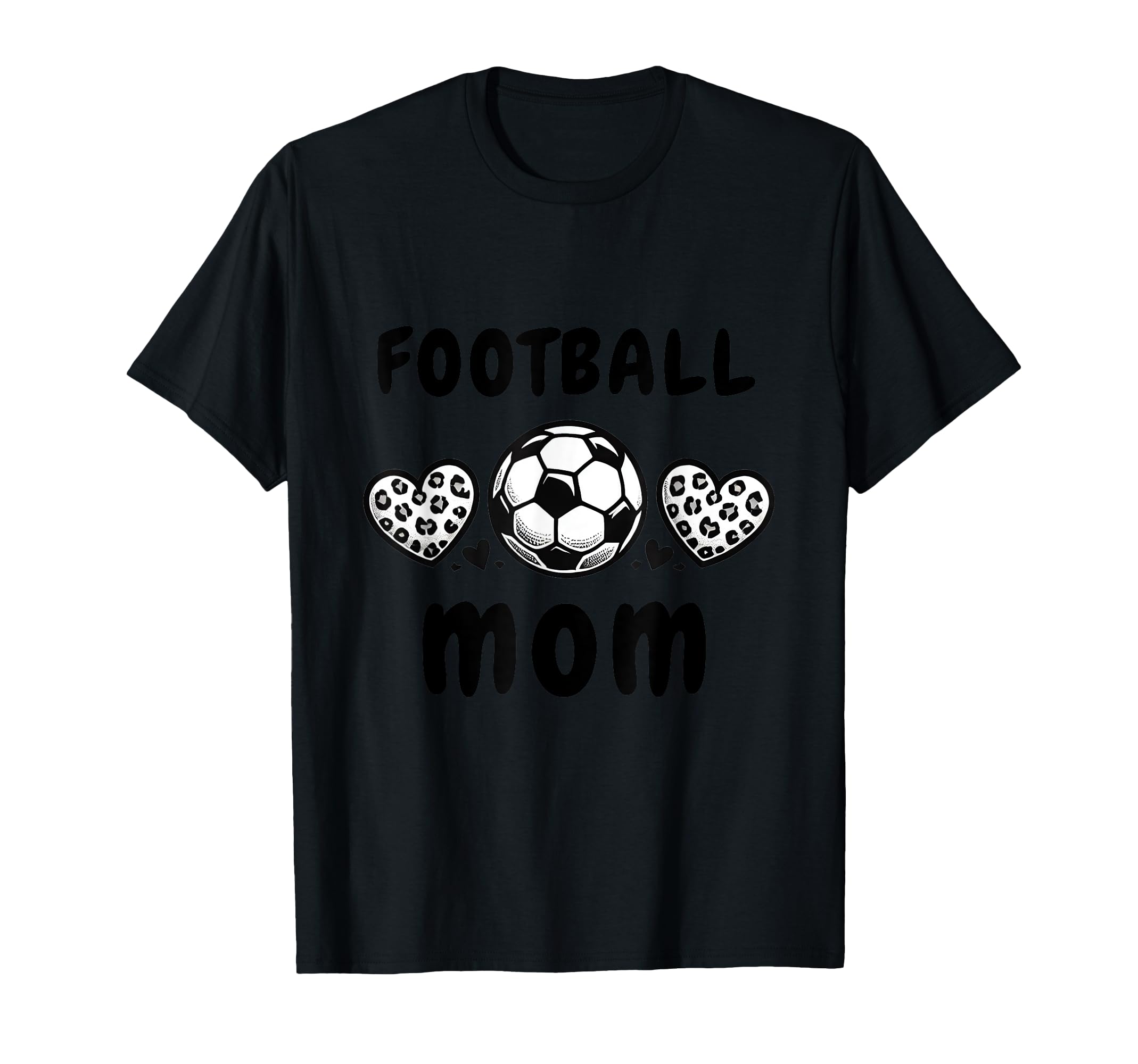 Football Mom Leopard Heart Football T-Shirt - Aesthetic Graphic Men Women - T-Shirt, Sweatshirt, Hoodie